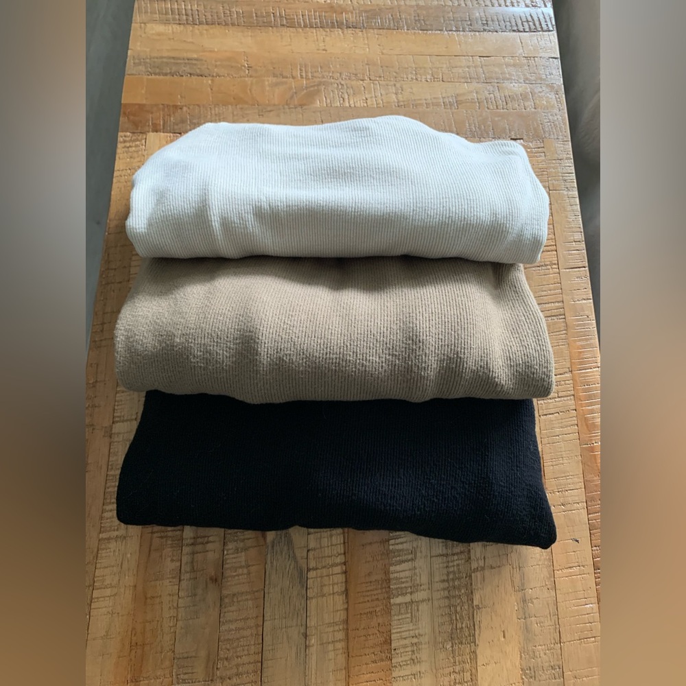 OAK + FORT Women's Sweaters in Cream, Tan, and Black
